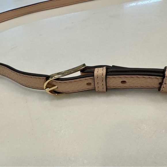 Tory Burch Thea Pebbled Leather Fold Over Crossbody/Clutch W/ Tassel Blush Pink - Picture 13 of 16